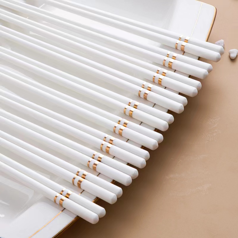 景德镇网红陶瓷筷防霉防滑家用酒店高档环保卫生骨瓷筷子轻奢简约