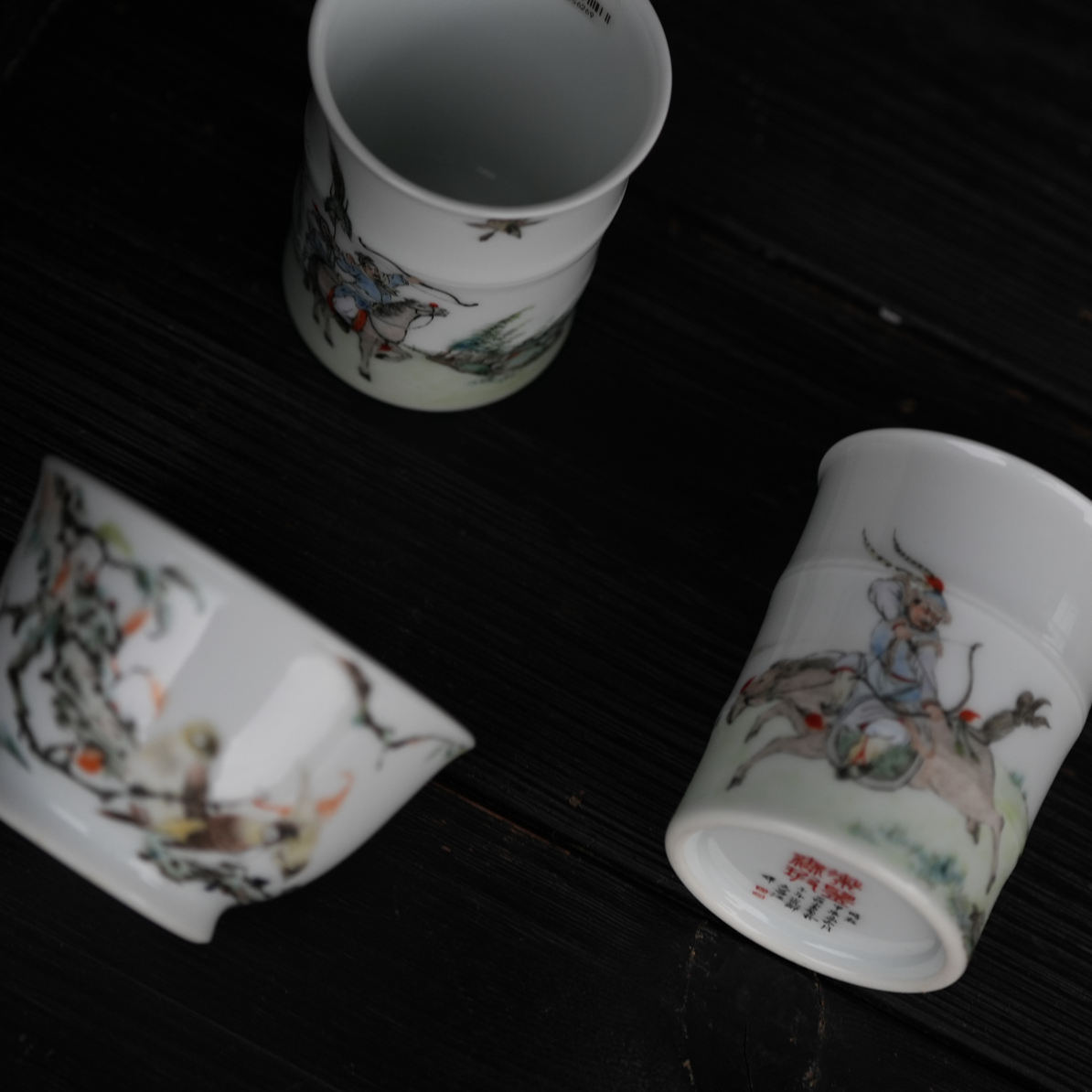 釉上彩浅洚彩主人杯每只都是孤品（不要直接拍，拿图询价）