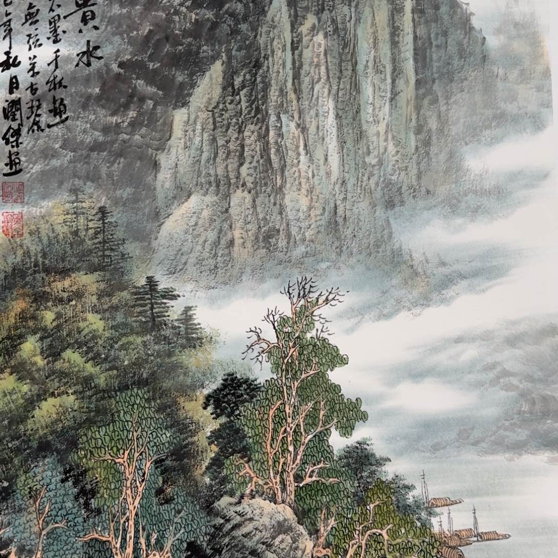 国画纯手绘山水花鸟