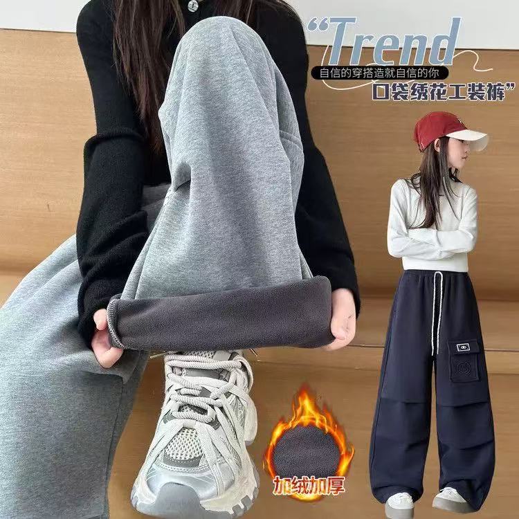 自信穿搭姐弟加绒工装裤160