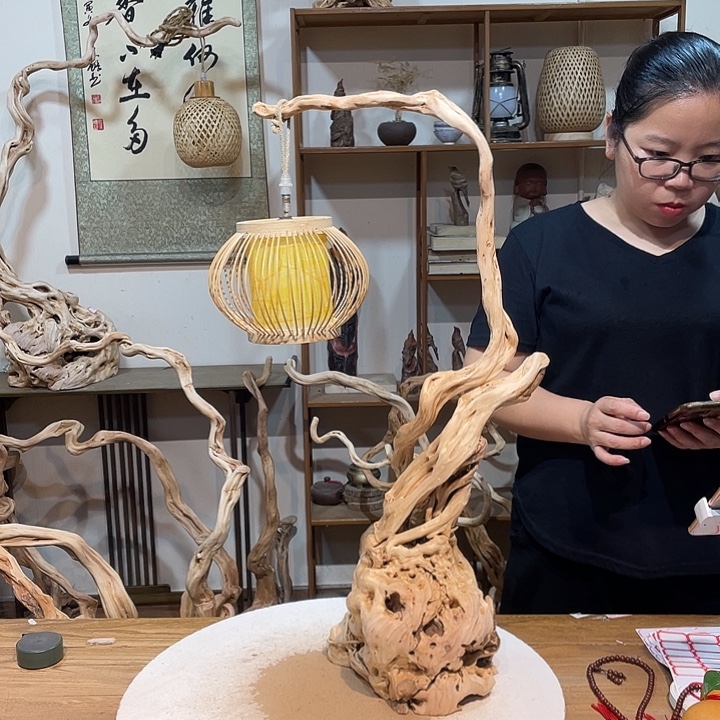 香榧木杜鹃根根艺摆件