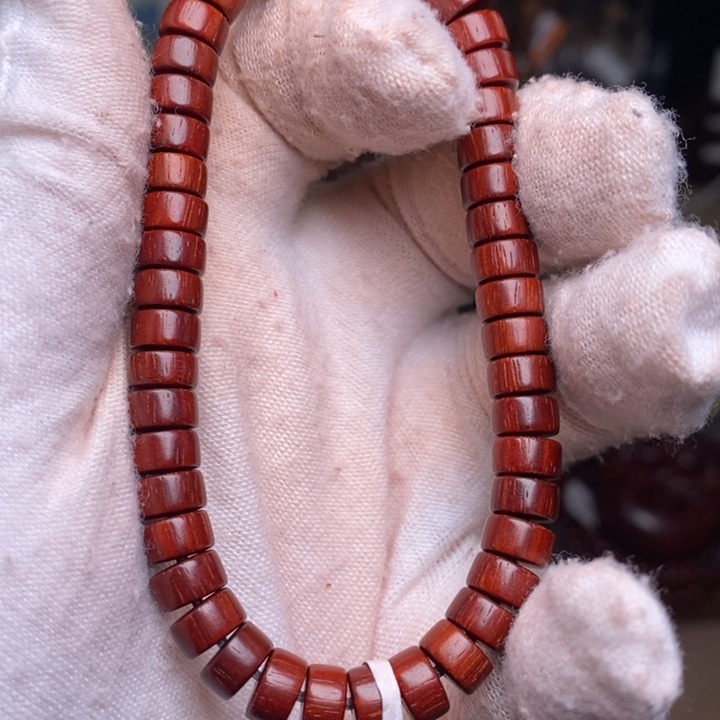 手串/手链小叶紫檀原汁原味4/7药片珠 鸡血红鳞底泥料特价