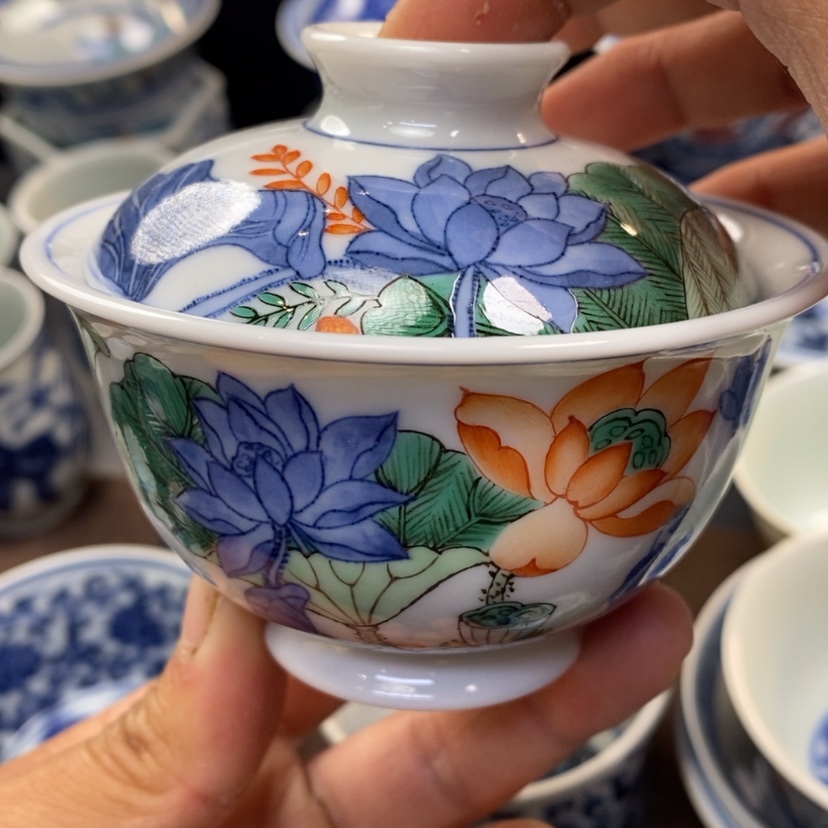 【闪购商品】景德镇青花瓷盖碗