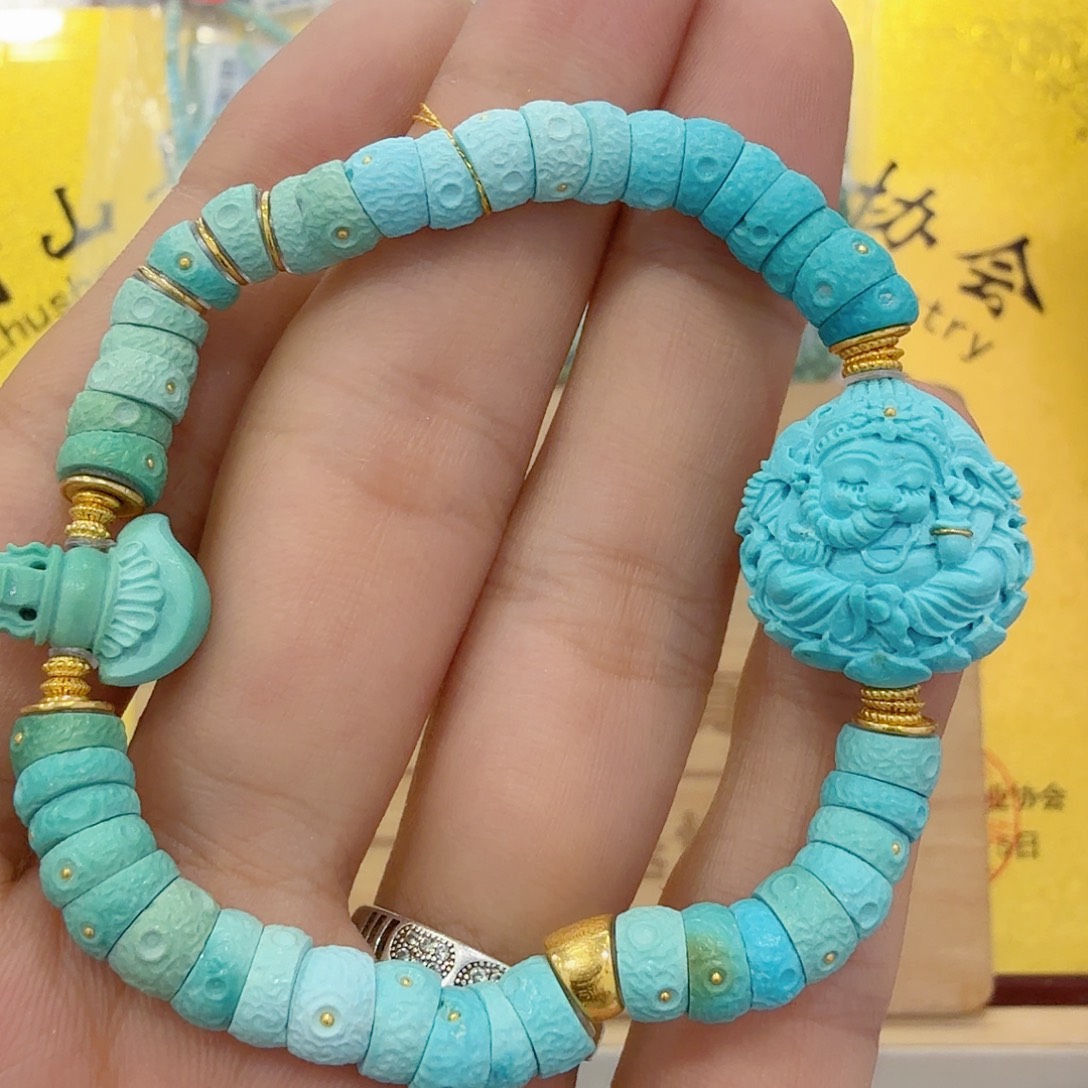 绿松石18K金镶嵌配饰