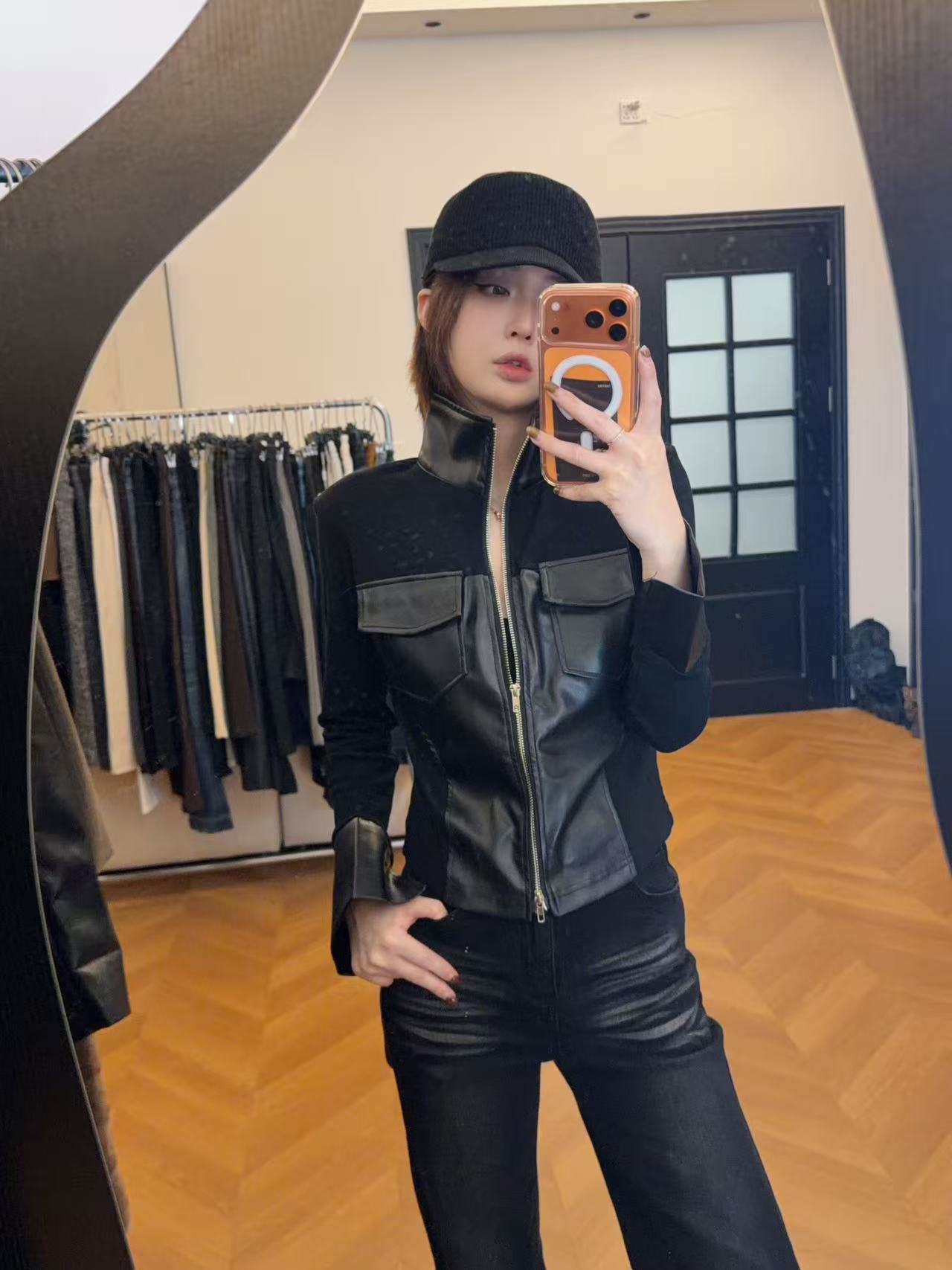 【YIJIN原创轻奢】拼皮设计感上衣