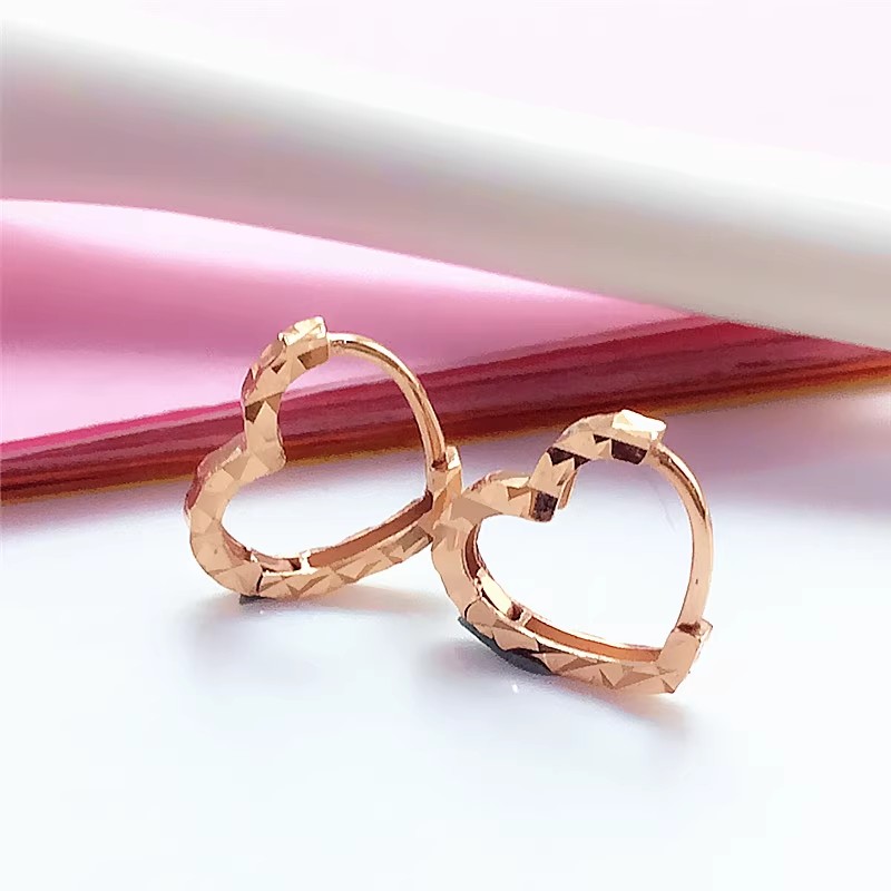 满天星爱心耳扣时尚精致14K玫瑰金百搭耳饰耳骨扣