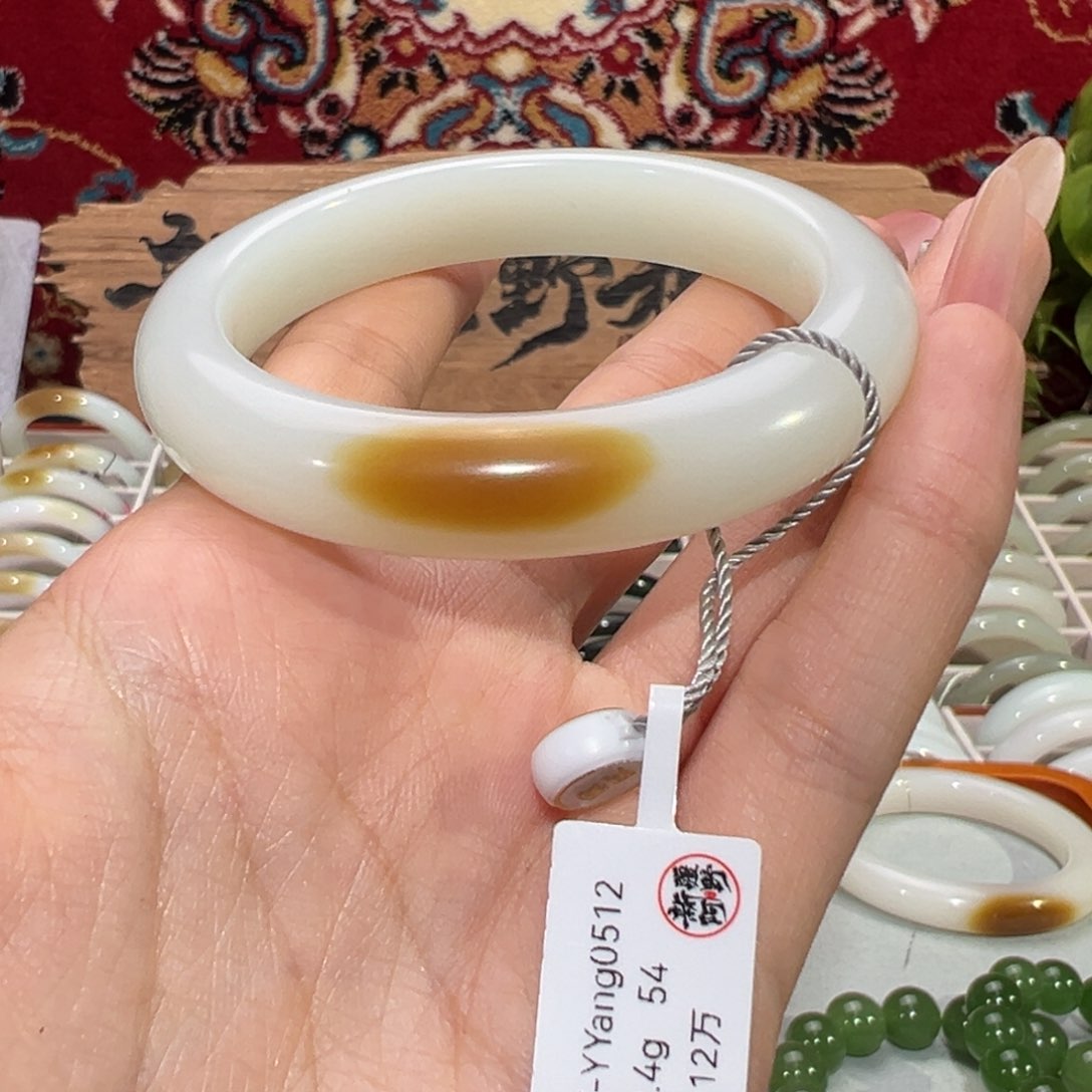 未镶嵌手镯和田玉新疆羊脂白玉手镯 天地糖