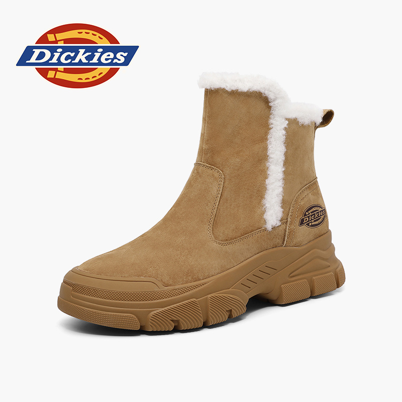 Dickies女鞋加绒保暖雪地靴时尚冬季款雪地靴厚底复古高帮雪地靴