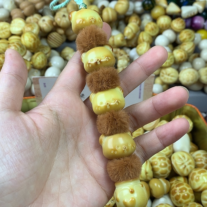 菩提根/象牙果手串象牙果瑕疵小熊棒棒糖 不退不换