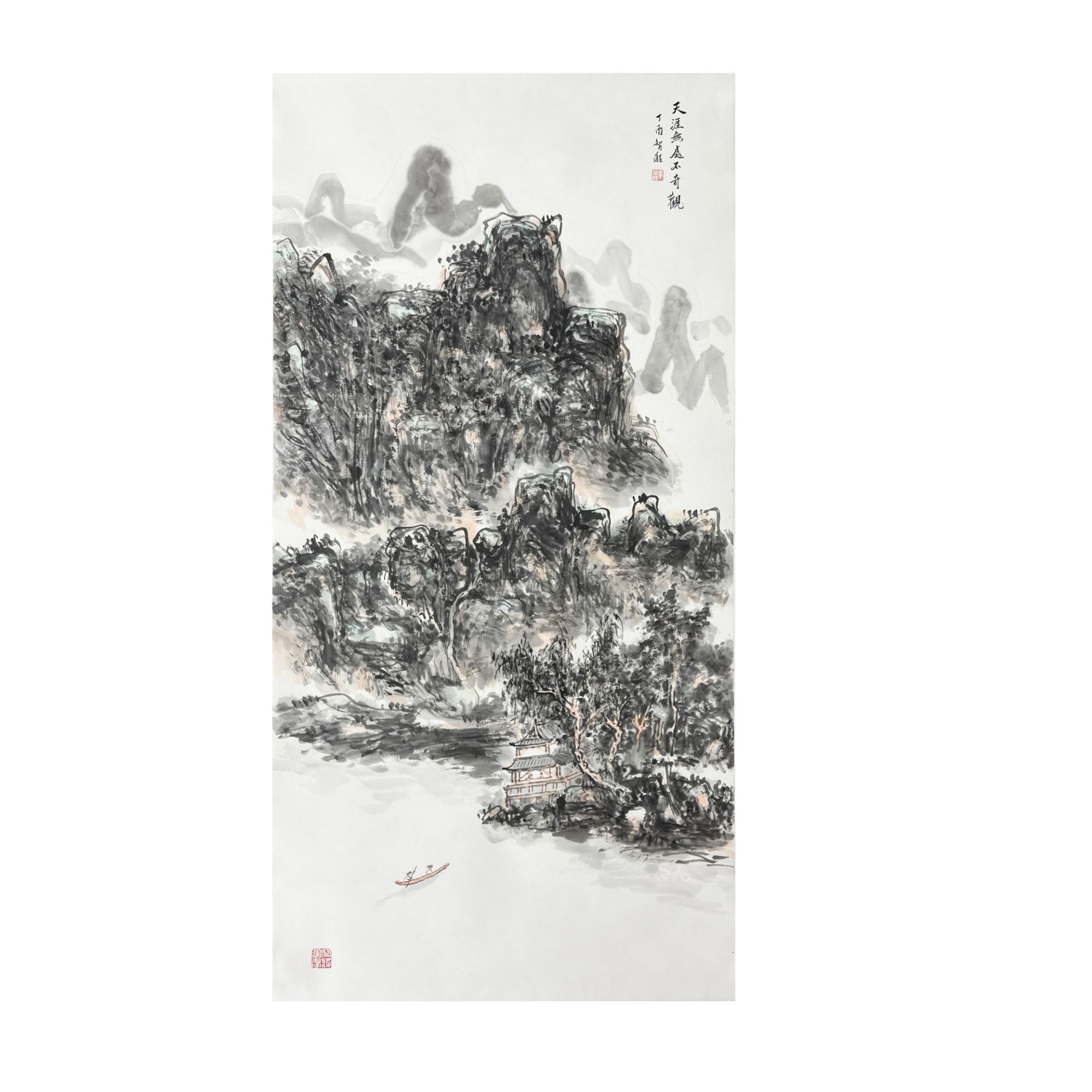 黄智程《山水画》尺寸138*68cm 不带框下单前联系客服