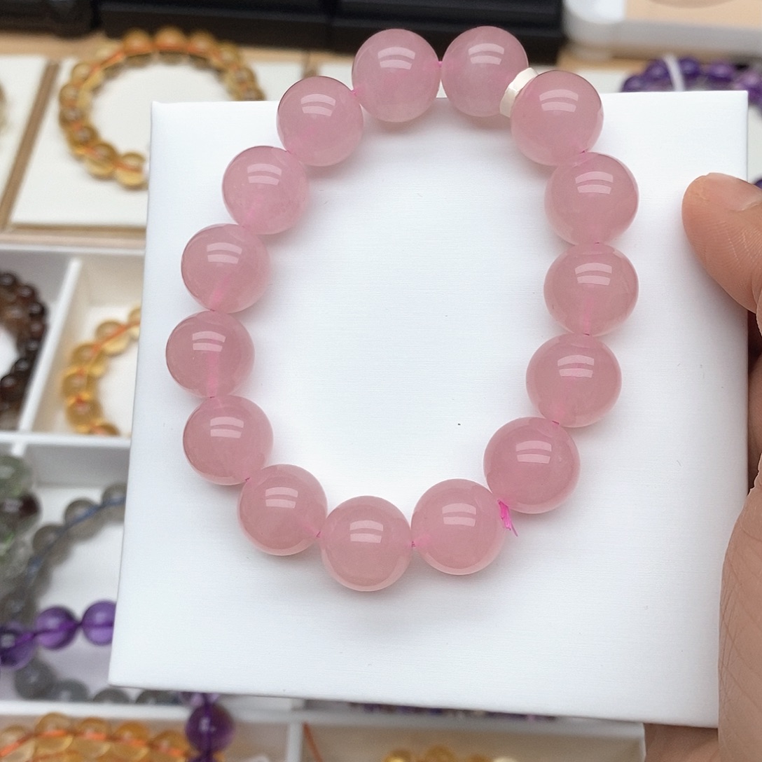 水晶手链未镶嵌安*暖粉水晶14