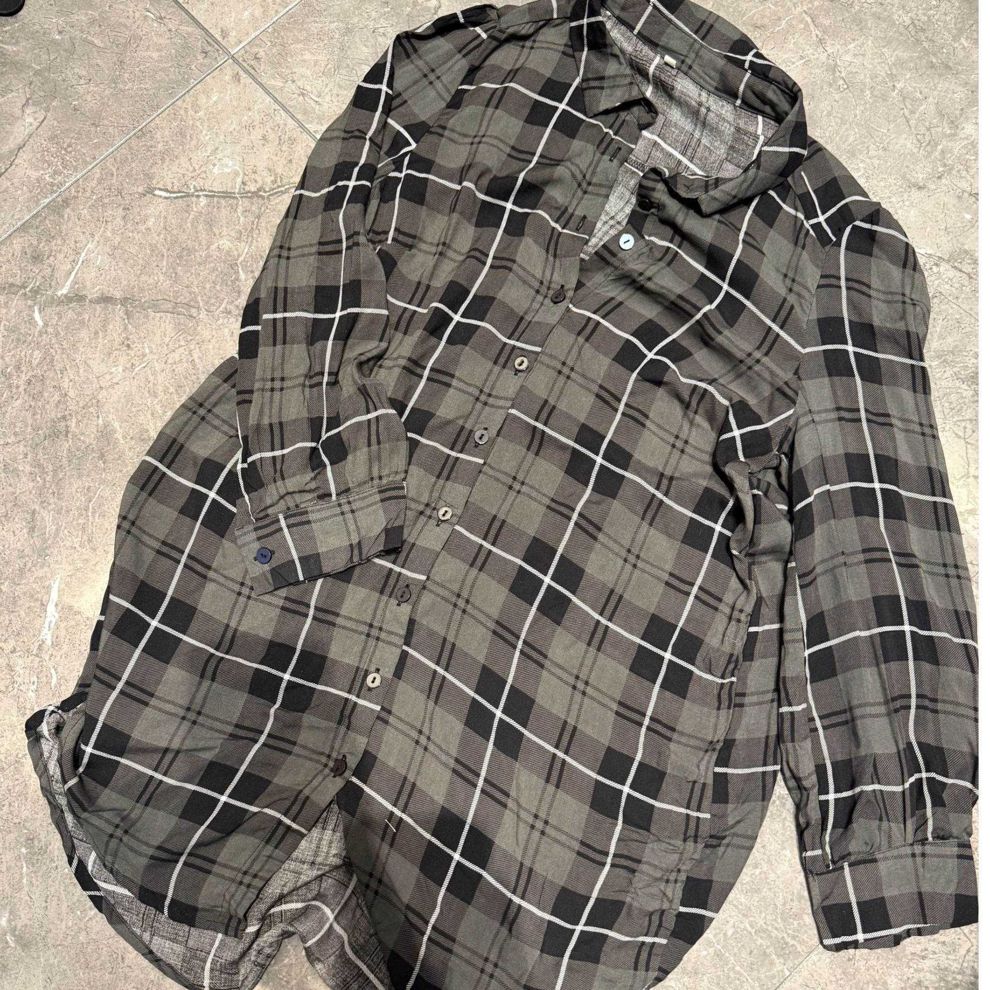 秋季新款POLO领衬衣衬衫黑色宽松格纹长袖