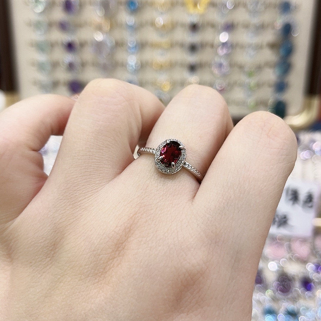 银S925镶嵌戒指烟晶