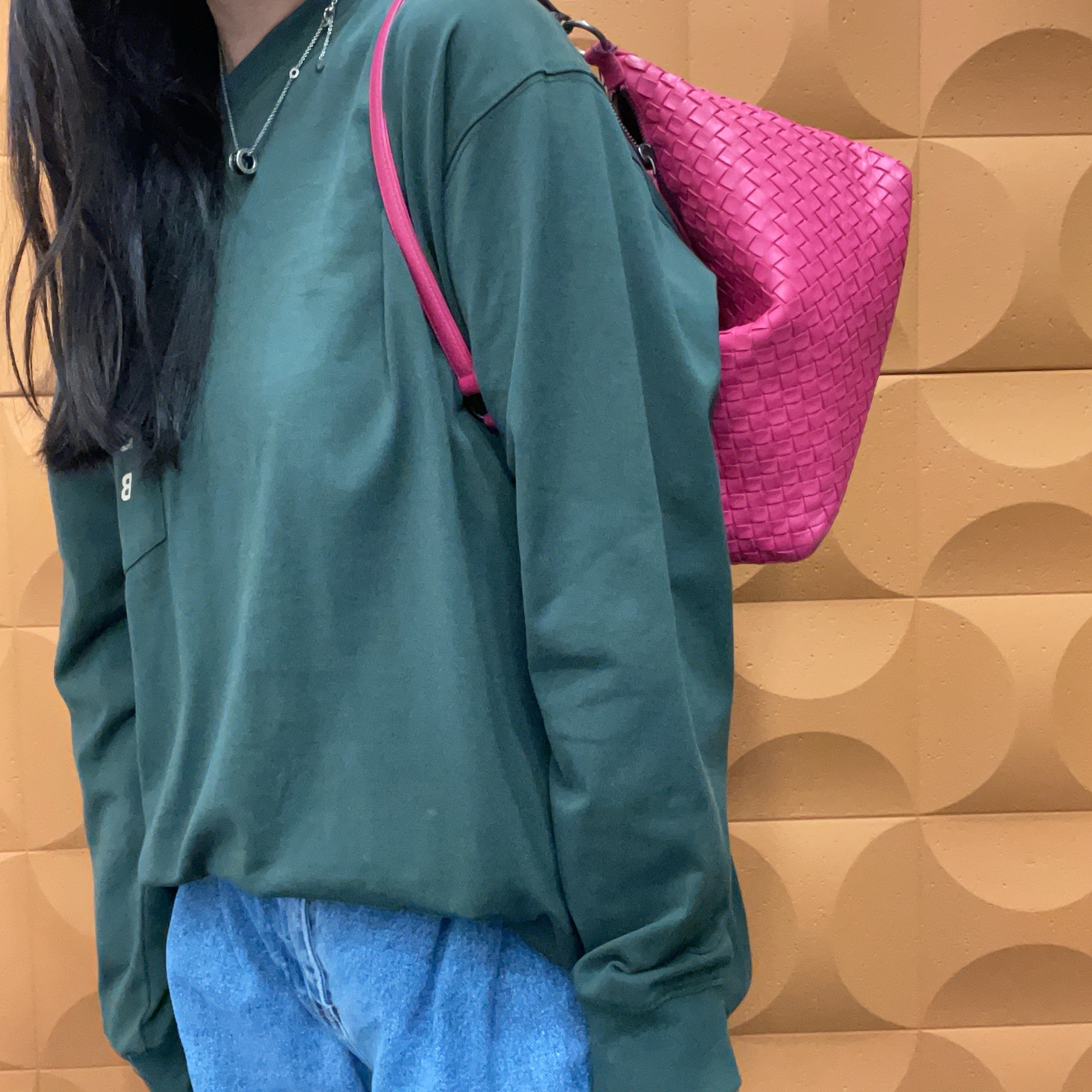 95新 BOTTEGA VENETA/葆蝶家 【KK】 20 1141 粉色编织饭盒单肩包