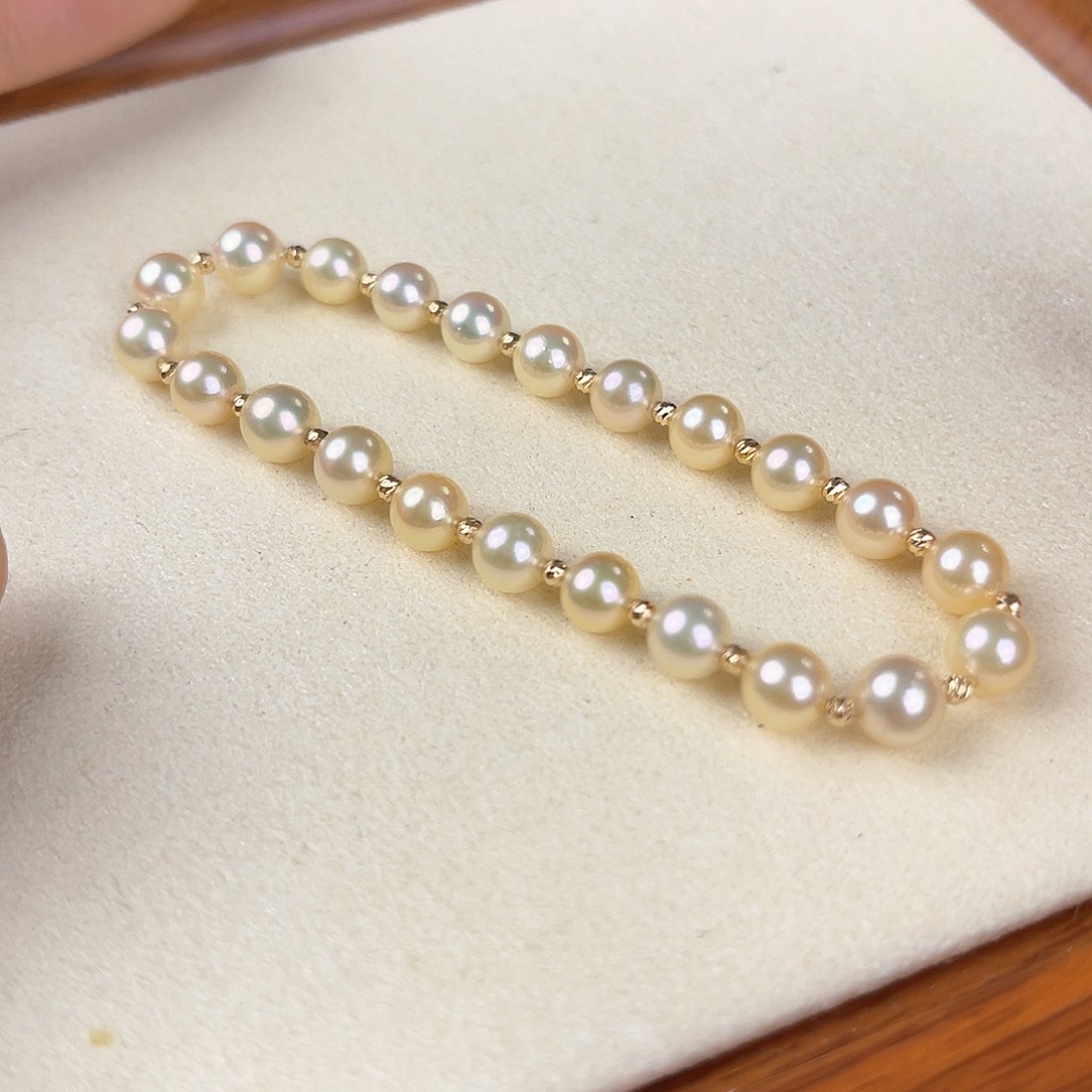 海水珍珠18K金镶嵌手绳