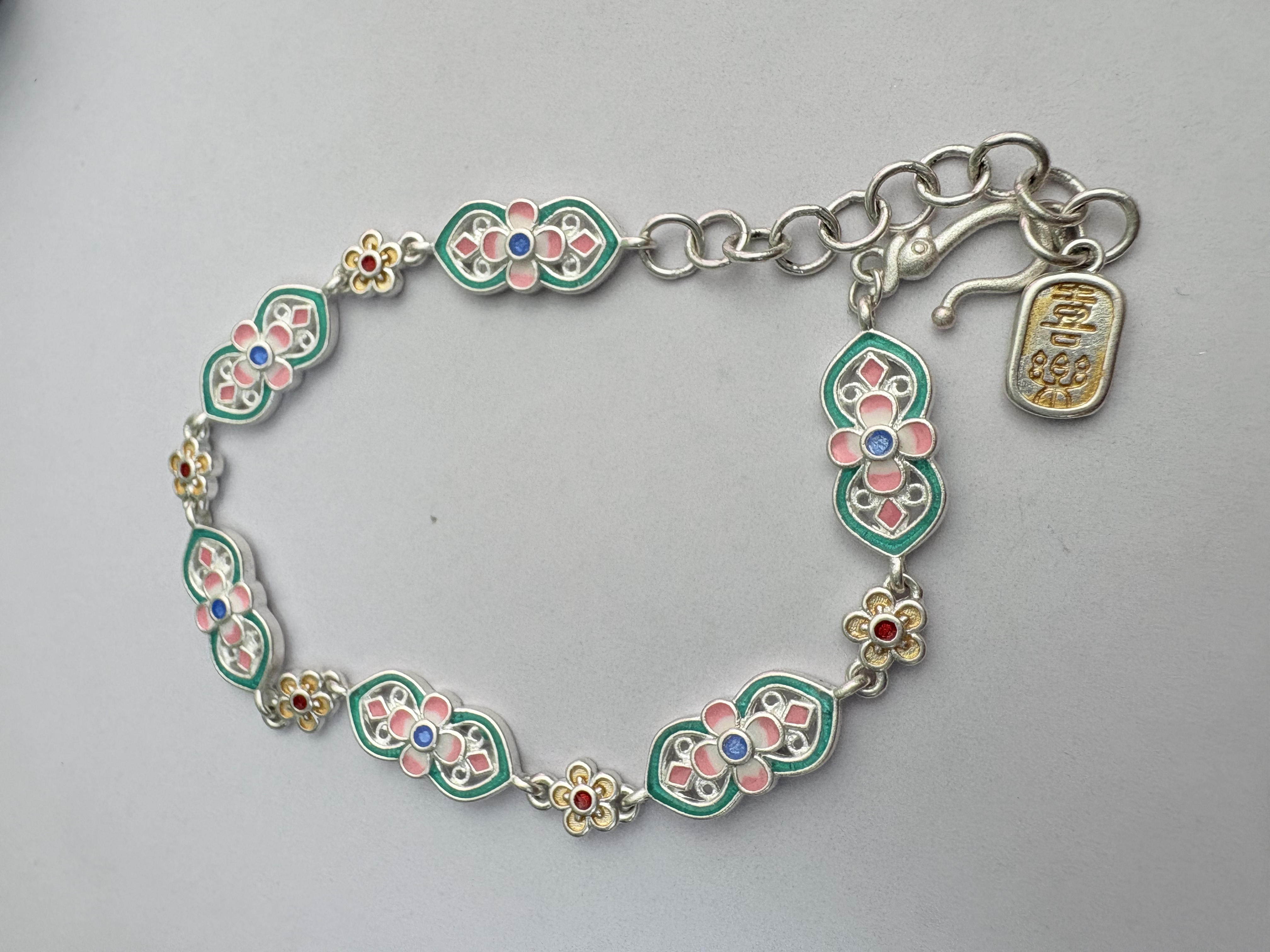 足银手镯 珐琅彩招财手链（贝贝严选）