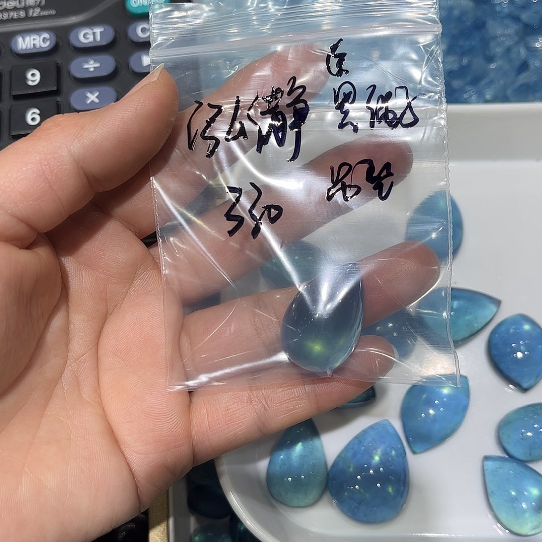 水晶珠宝半成品未镶嵌泓*海蓝宝吊坠