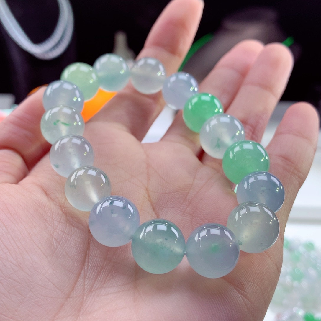 翡翠手链未镶嵌卡12+-14+