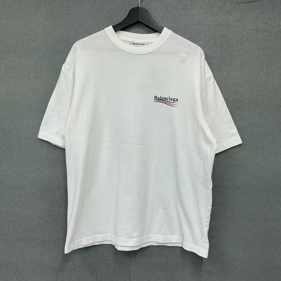 99新 Balenciaga/巴黎世家 可乐海浪印花logo短袖T恤/S码