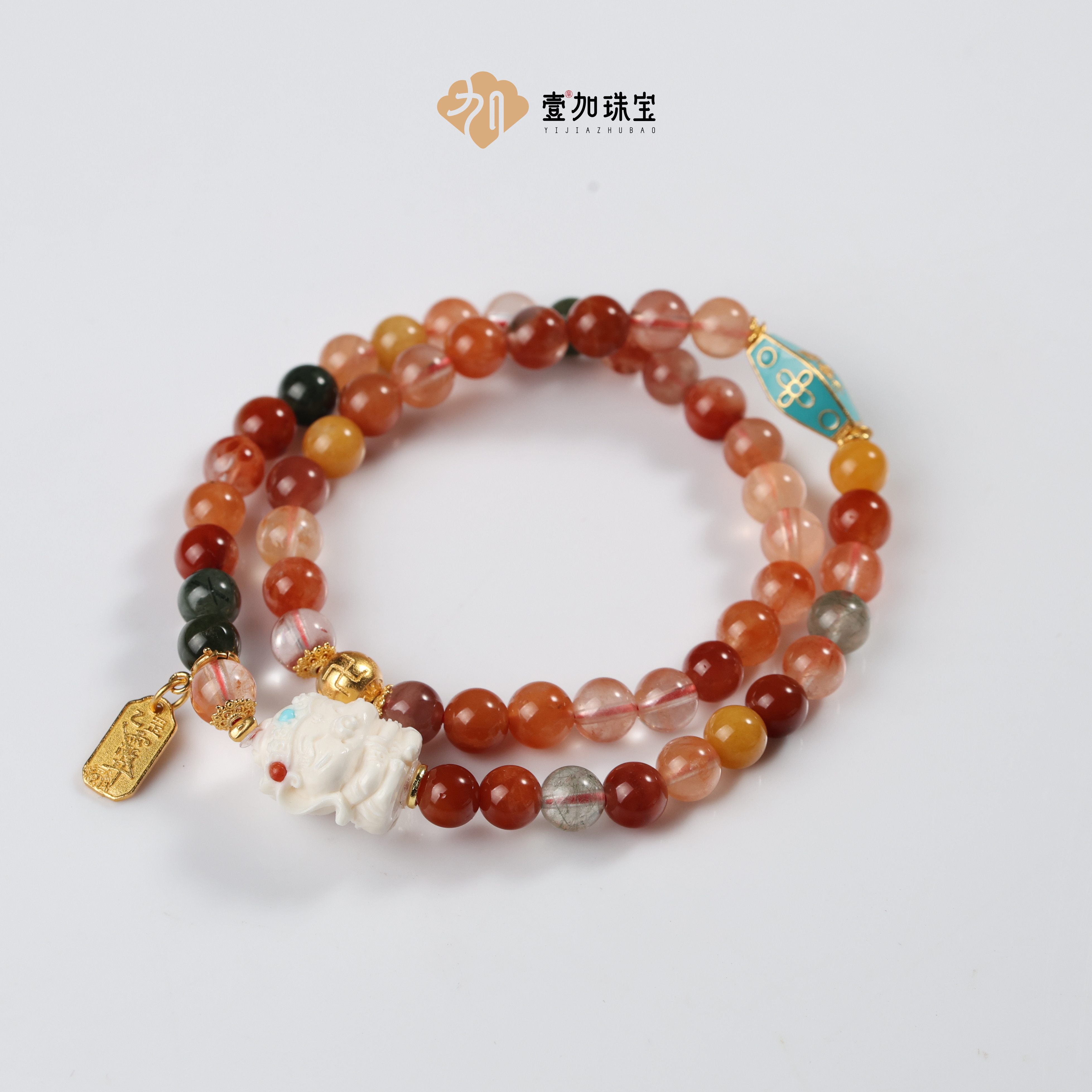 壹加师姐|手工设计象s兔毛水晶双圈手串多样性发一7215N