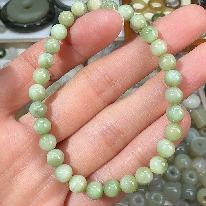 和田玉（碧玉）未镶嵌手链6mm