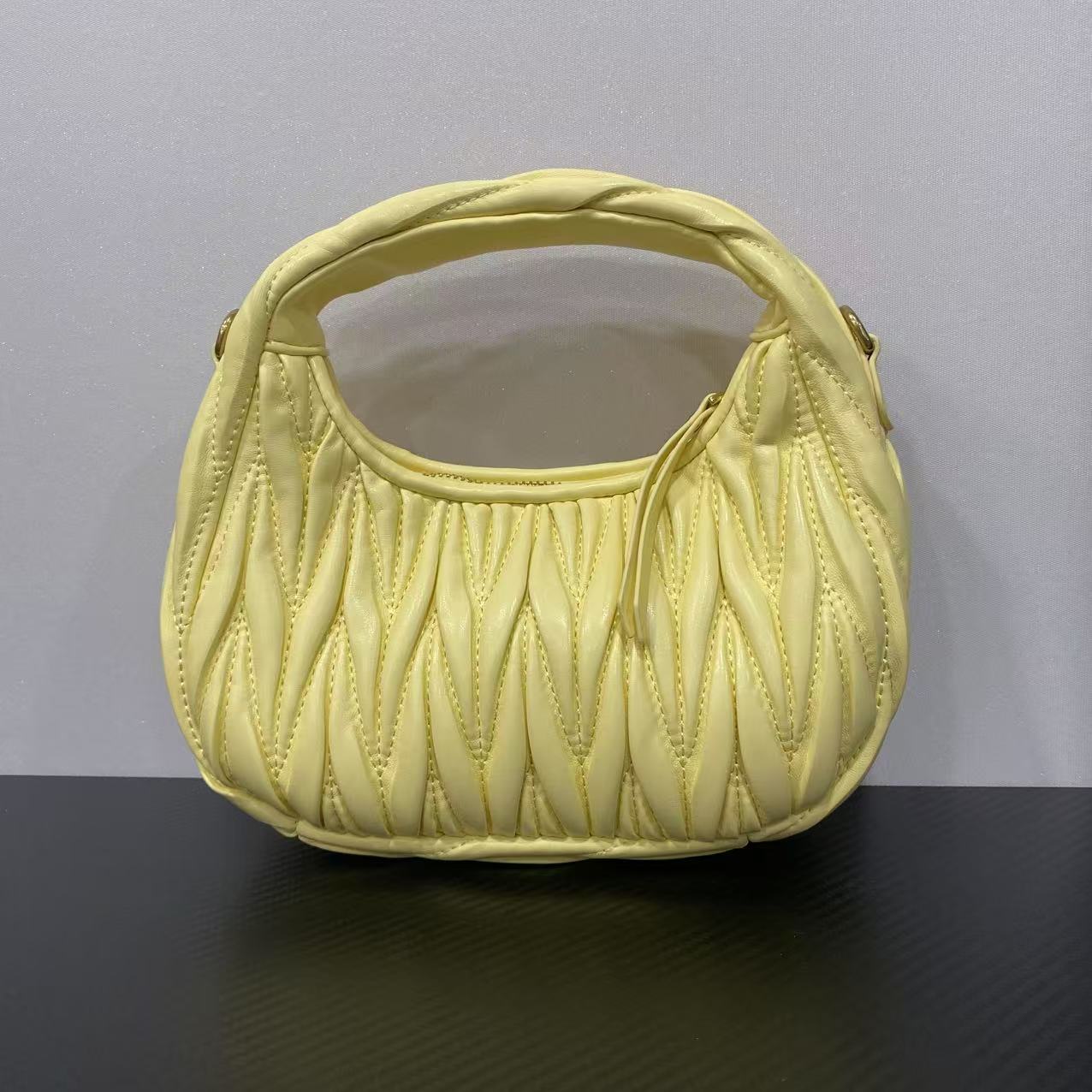 轻奢高定手工真皮包-UM69003-褶皱-缪-黄