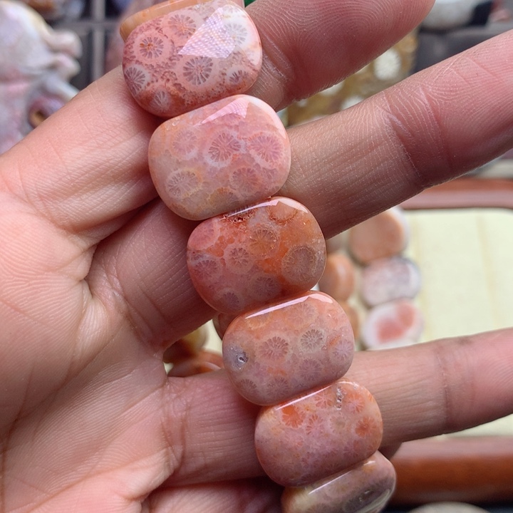 硅化珊瑚（珊瑚玉）颈饰未镶嵌