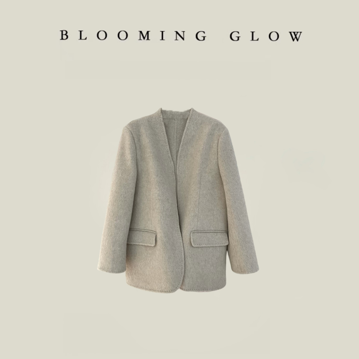 BLOOMING GLOW 纽西兰满分羊驼无内里 双面手缝 row风西服外套