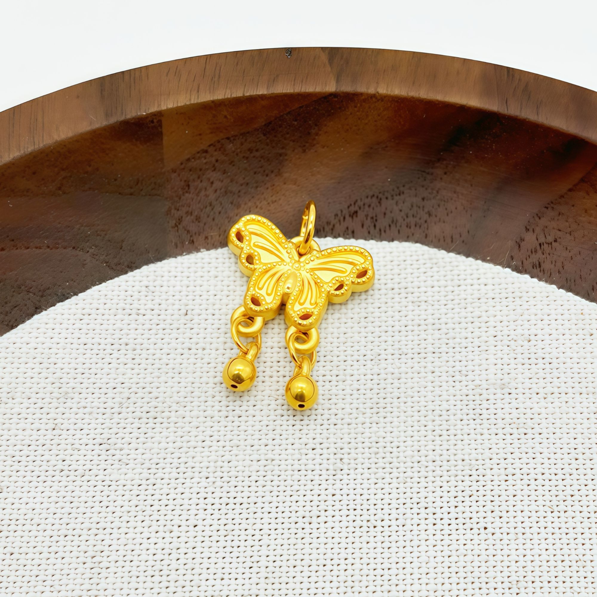 足金999 蝴蝶铃铛吊坠 1.32