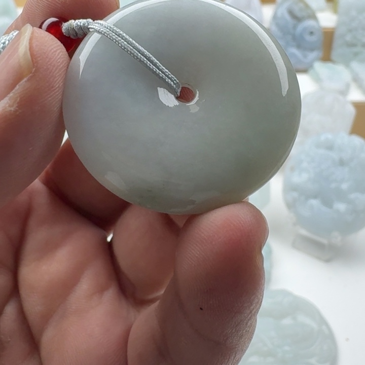 书***术翡翠未镶嵌颈饰天然缅甸A货翡翠