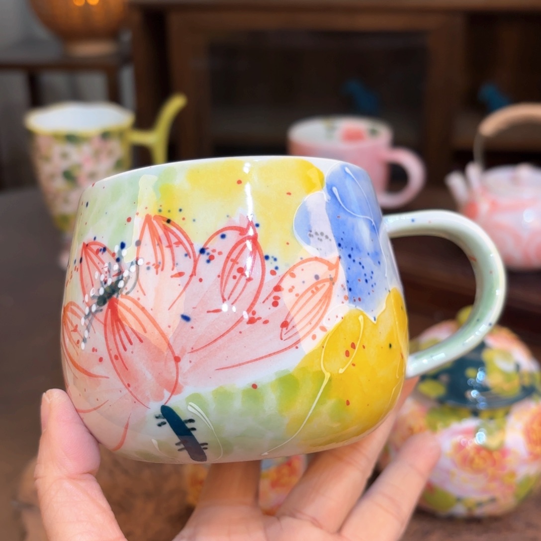 景德镇手绘高温釉下彩陶瓷茶具