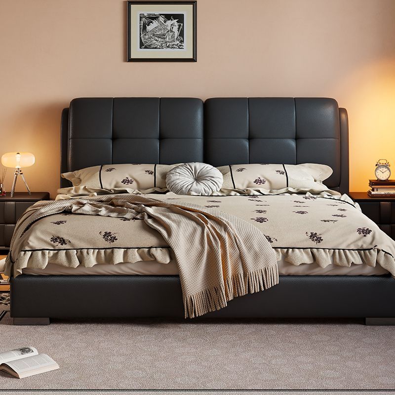 意式轻奢真皮床简约现代储物床双人床主卧大床新款卧室床婚床软包