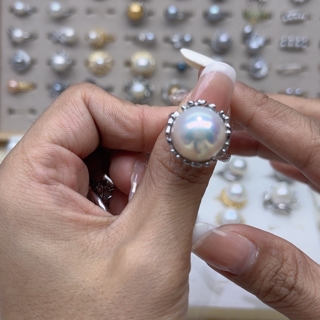 盼***盼合金戒指淡水珍珠
