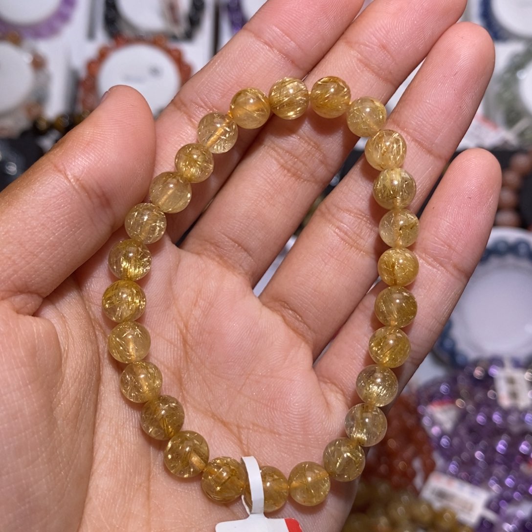 【闪购商品】发晶手串未镶嵌金发7.4mm