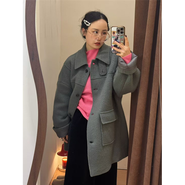 秋冬宽松洋气百搭小坑条立领毛衣打底衫女