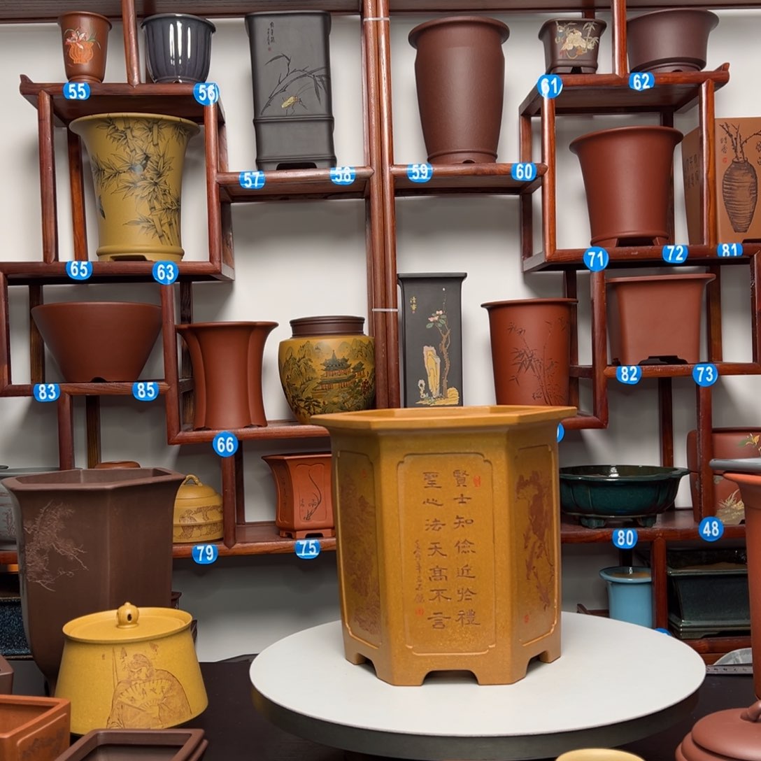 紫砂花盆涛****7六方花盆