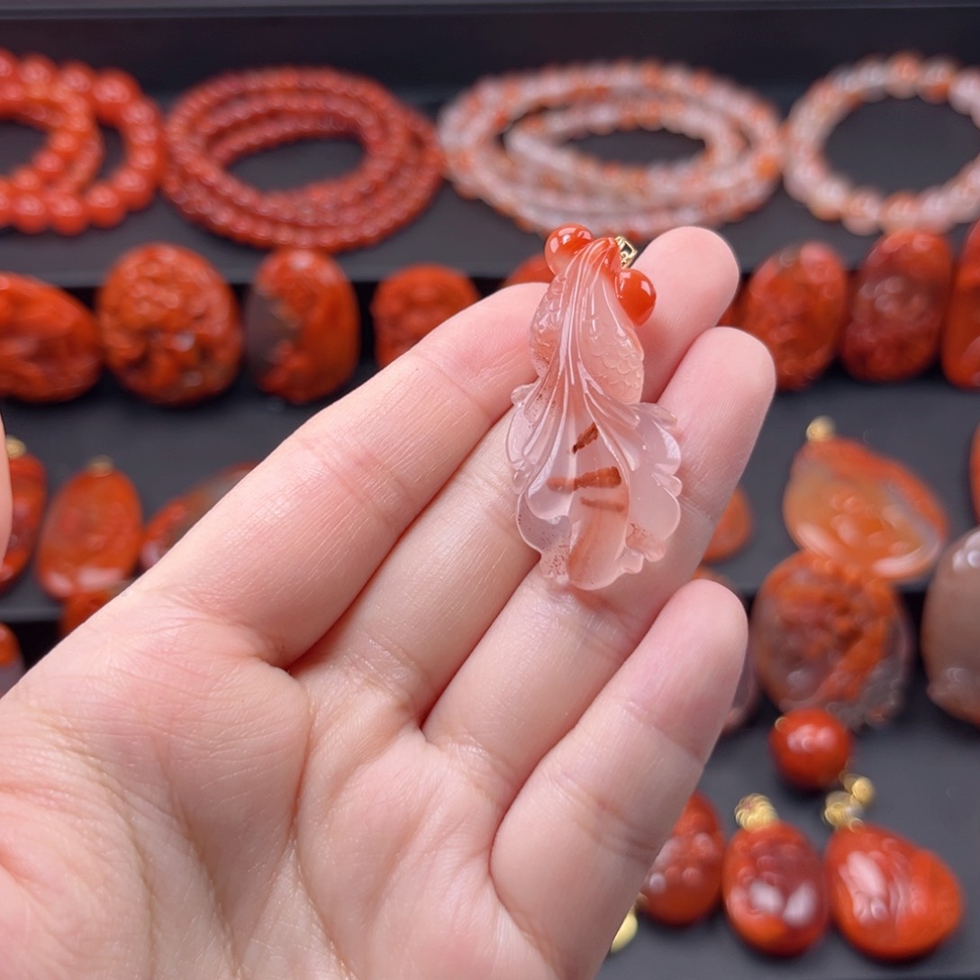 南红玛瑙南红18K金镶嵌