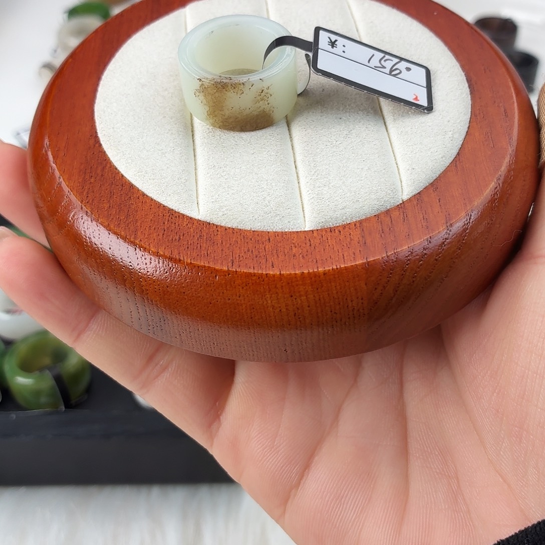 和田玉未镶嵌戒指Q42糖花直切内径15.5港码9