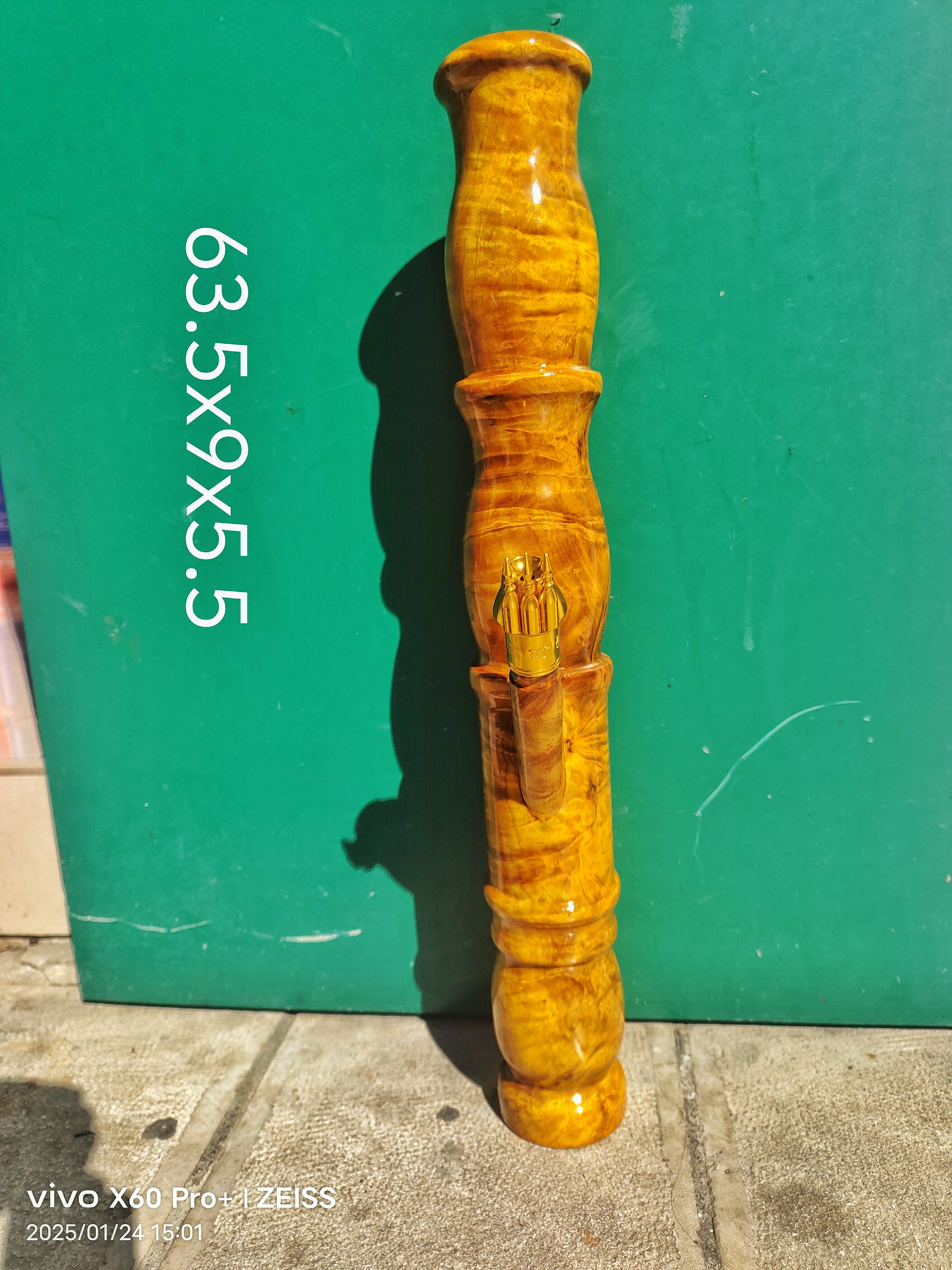 缅甸国宝黄金樟花瓶款烟筒，63.5x9x5.5，天然无拼接