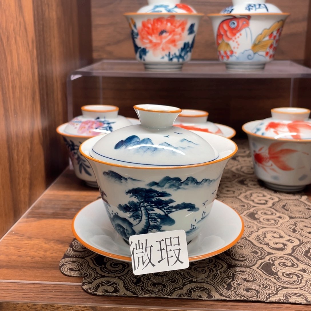 釉下彩纯手绘微瑕