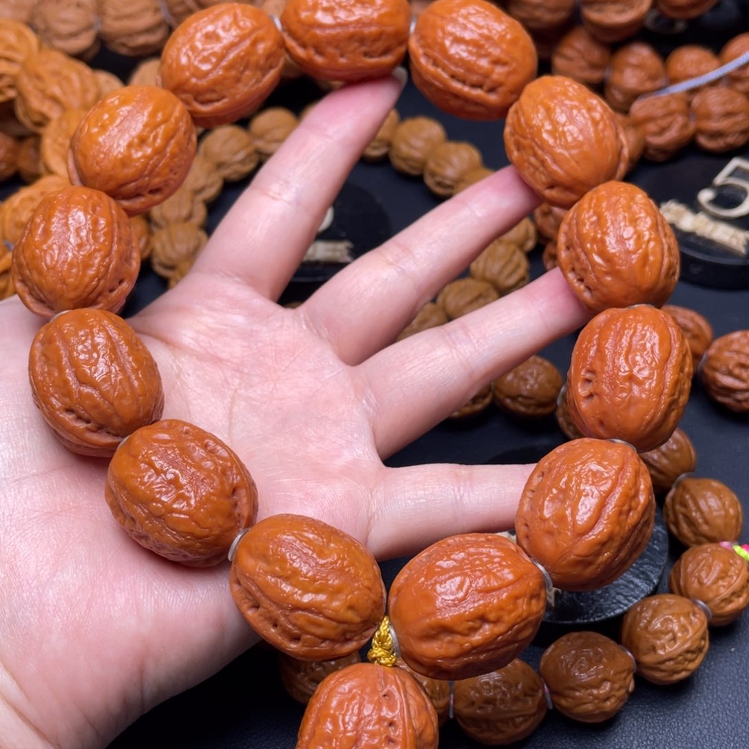 文玩核桃手串红皮大枣手持