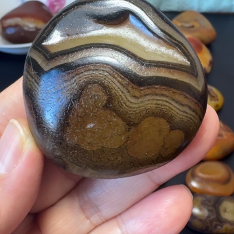 踏***浪石材原石桌面摆件