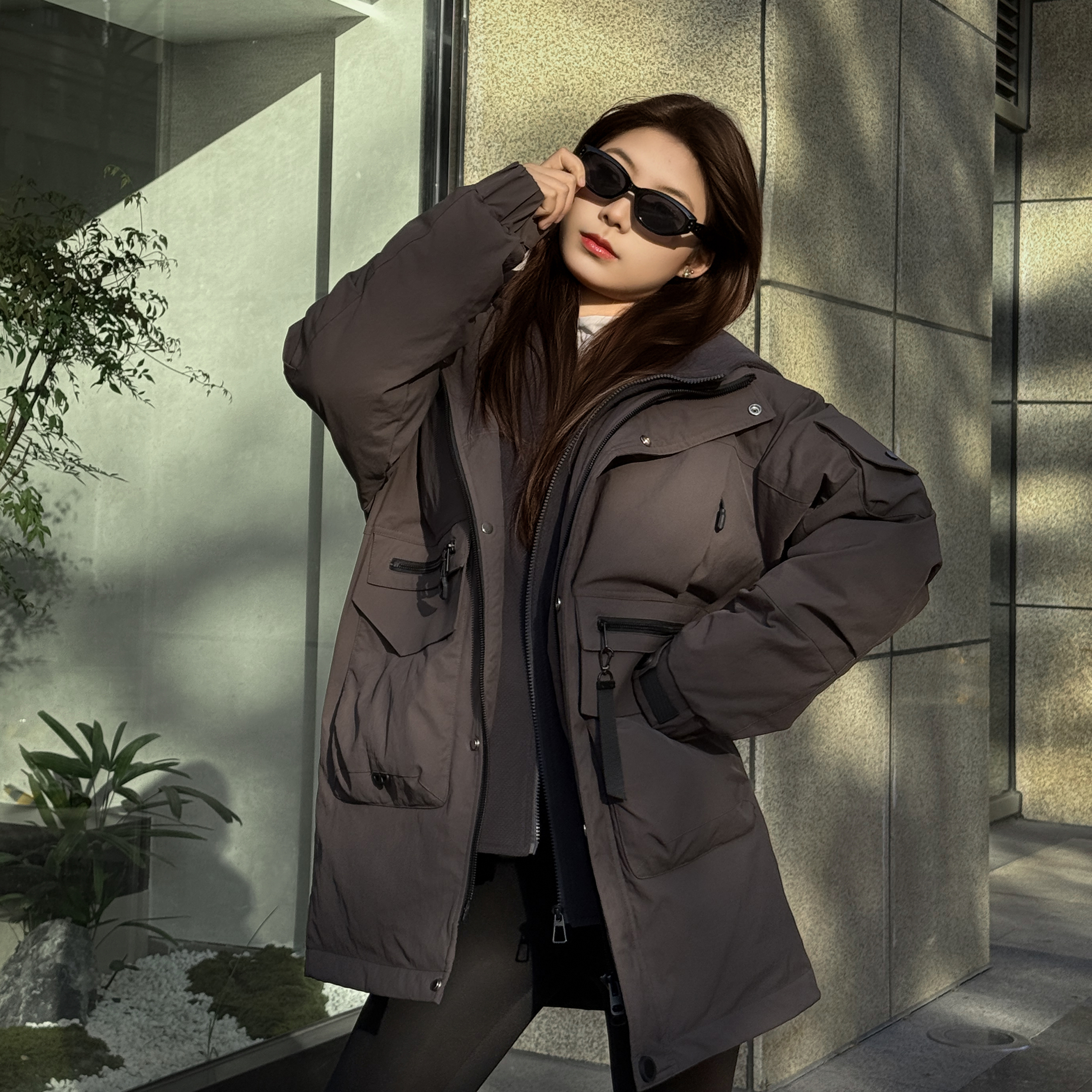 ZMOH休闲美式男中长款羽绒服短款时尚户外连帽加厚保暖冬季防风