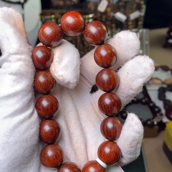 小叶紫檀手串/手链原汁原味1.5cm 偏树心 特价