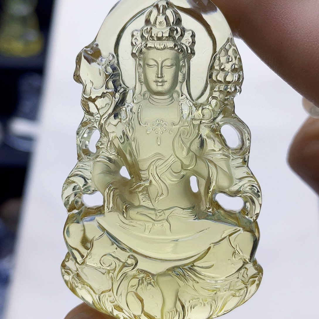 h***哥颈饰未镶嵌水晶黄水晶大师精雕虚空藏吊坠