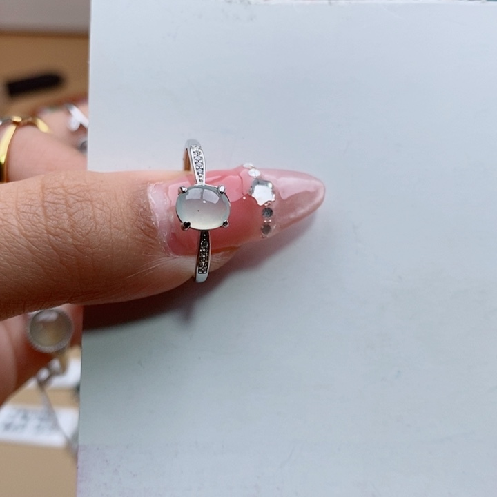 翡翠戒指银S925镶嵌11111