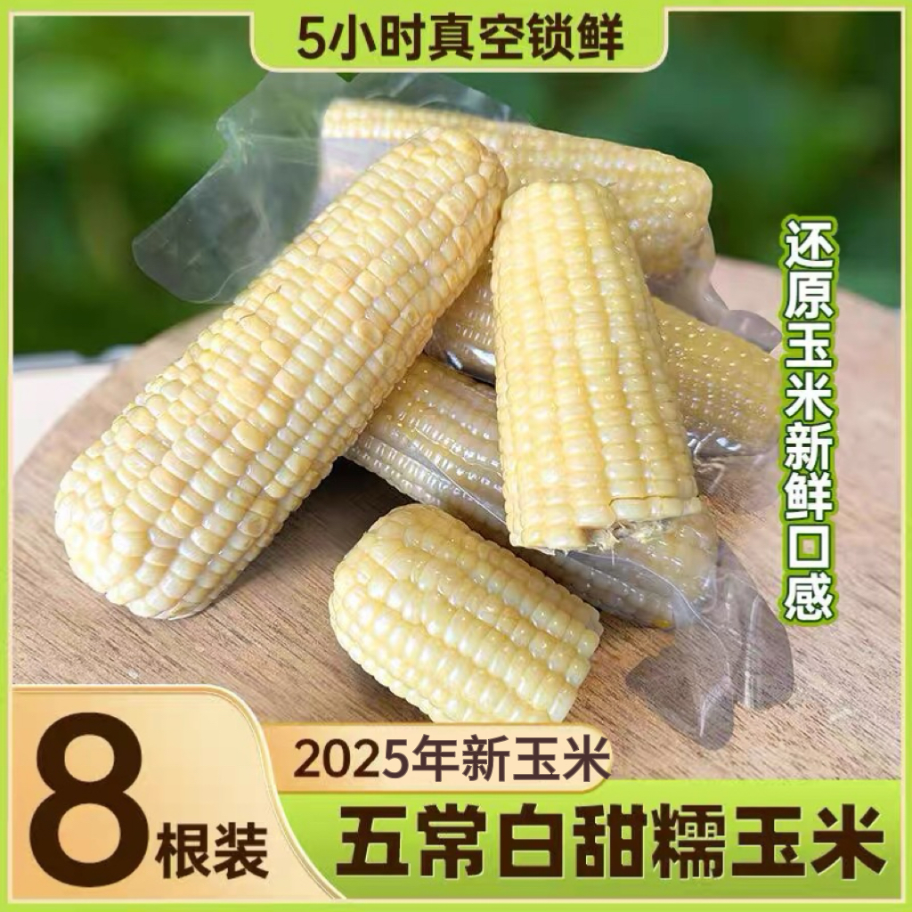 2025年五常 白/黄玉米  新鲜甜玉米 真空 八分熟 