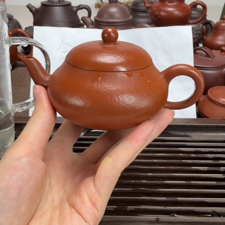 茶壶紫砂朱泥全手梨形160cc 