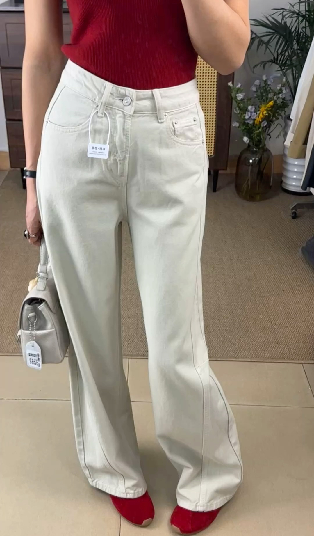 日光杏全棉弯刀裤