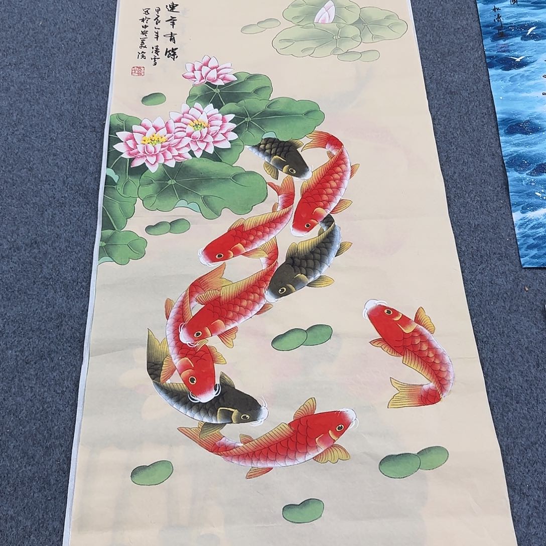 国画尺寸50X100手绘作品 